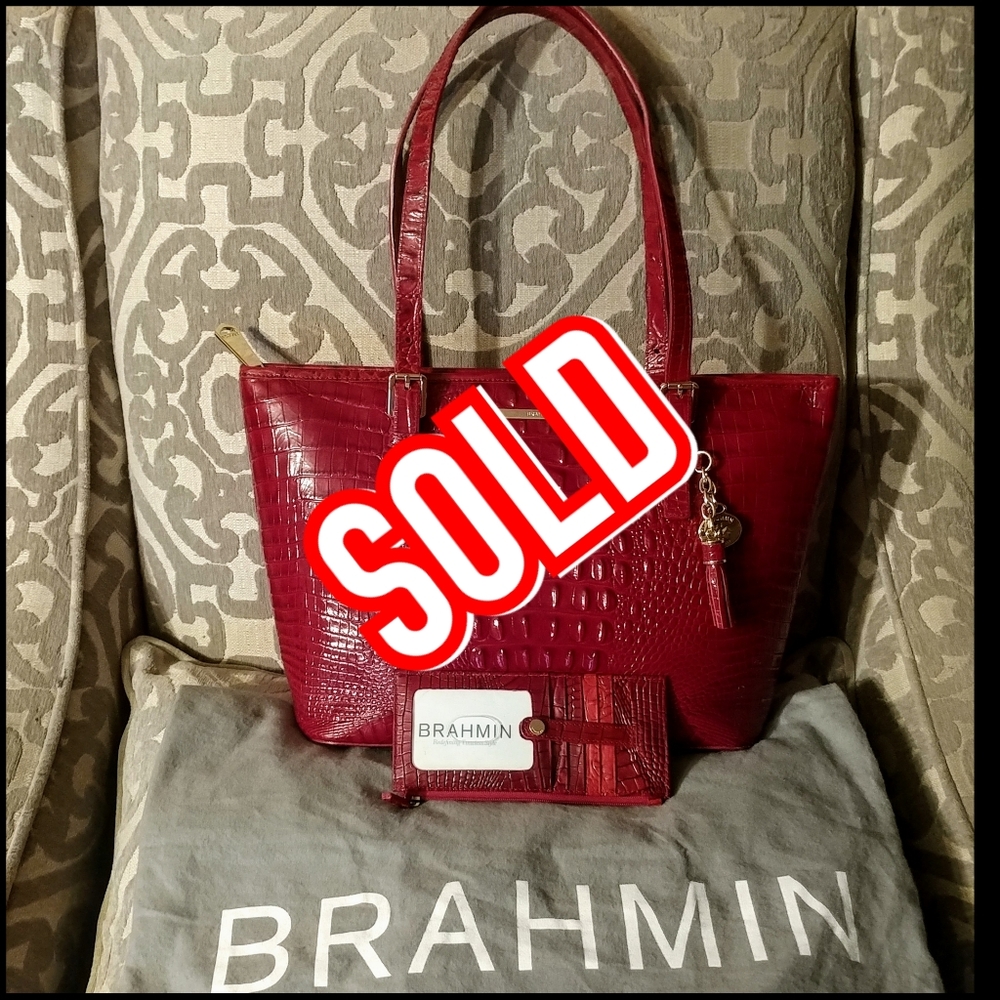 Brahmin Ruby Handbag & Matching CreditCard Wallet